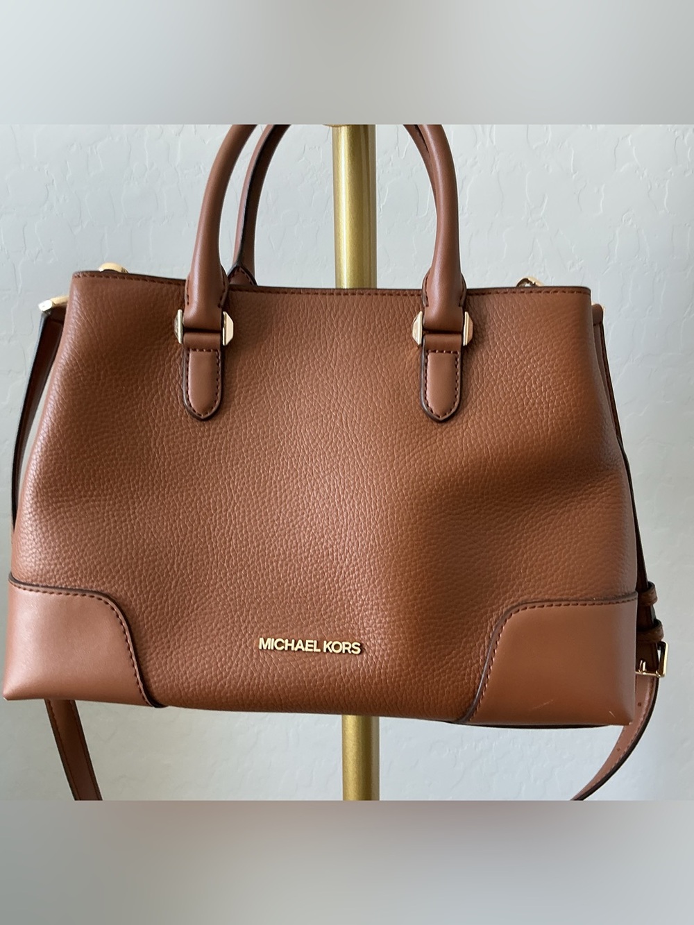 MICHAEL KORS Brown Leather Satchel Handbag